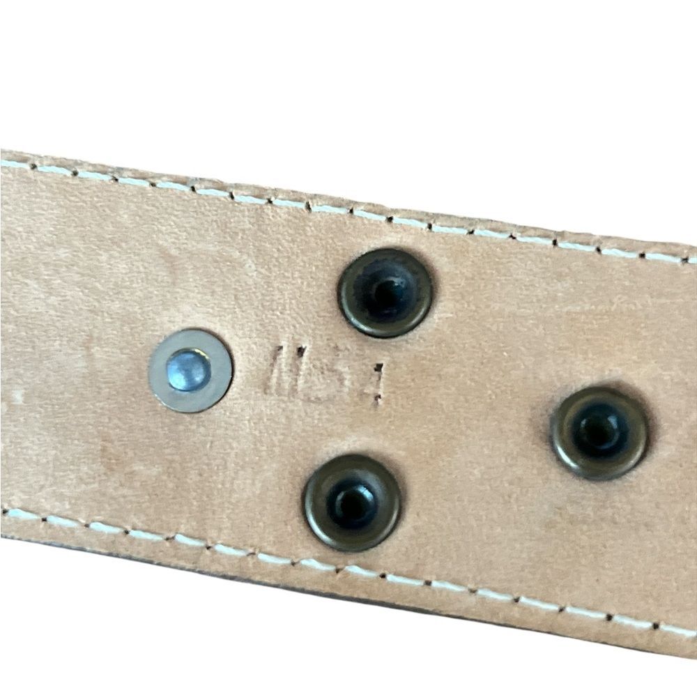 Vintage Leather Belt with Heavy Brass Embellishments Boho Bohemian Festival - Picture 6 of 8